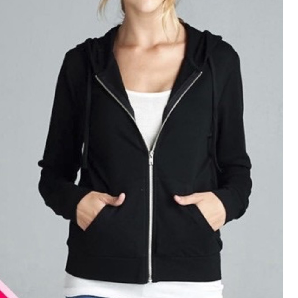 ❌SALE❌ Plain Black Zip Up Hoodie